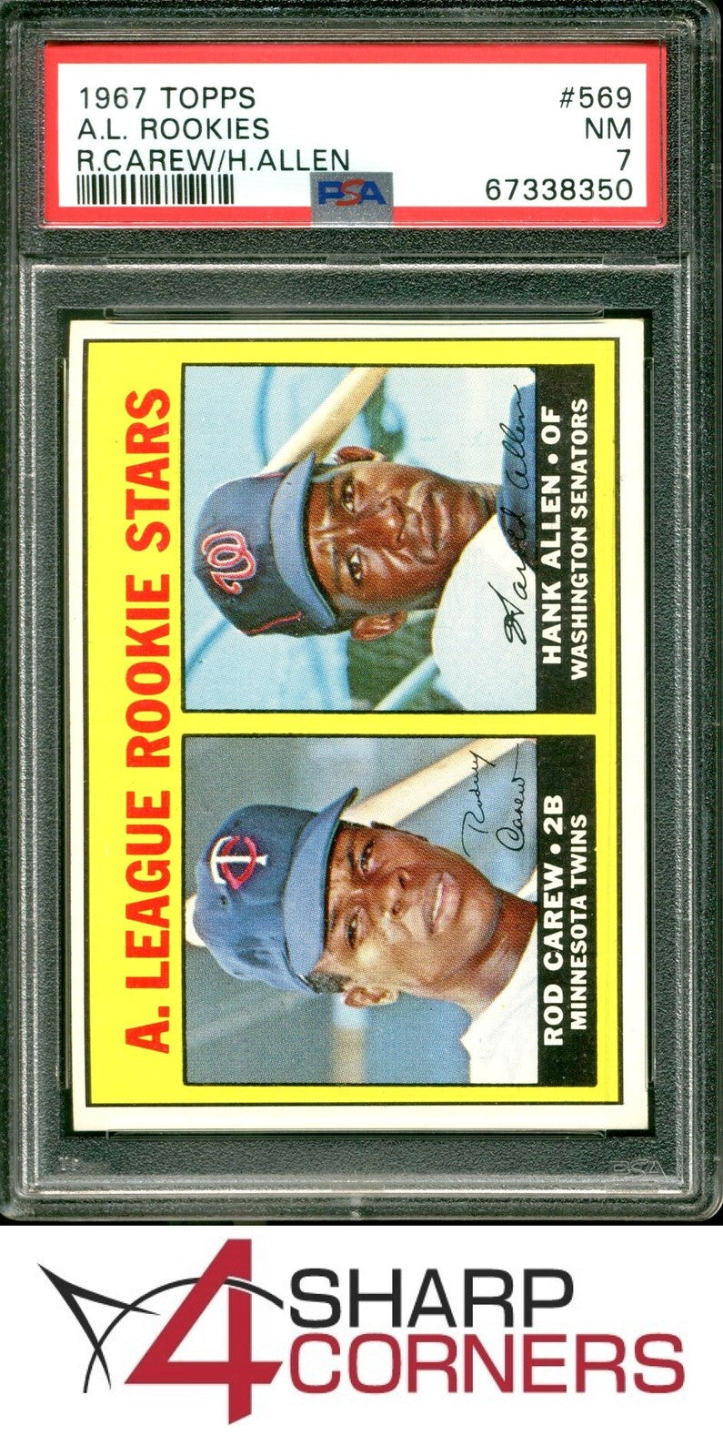 Topps 1967 Rod Carew Rookie Card #569 PSA 7 MLB