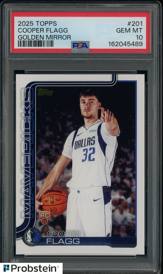 Topps 2025-26 Cooper Flagg Golden Mirror Rookie Card #201 PSA 10
