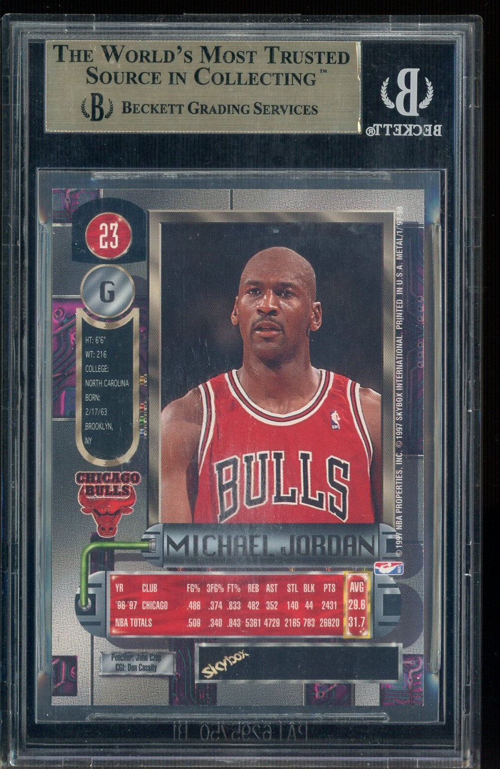 Metal Universe 1997-98 #23 Michael Jordan Basketball Card BGS 9.5