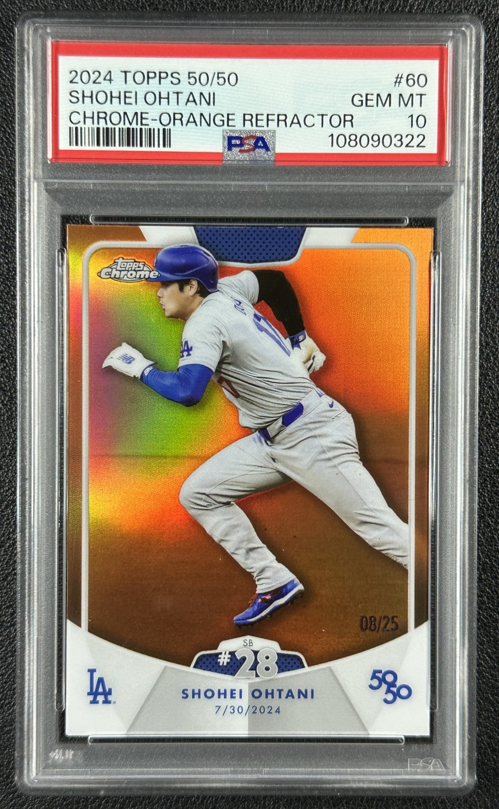Topps 2024 Chrome Shohei Ohtani Orange Refractor #60 PSA 10