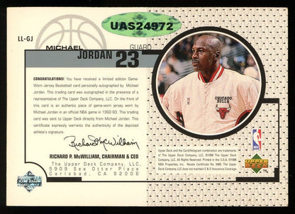 Upper Deck 1998 Michael Jordan Signed Chicago Bulls GU Jersey Auto UDA