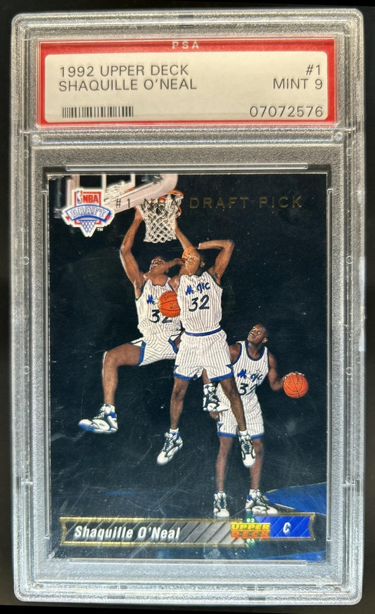 Upper Deck 1992-93 Shaquille O'Neal Rookie SP RC #1 PSA 9