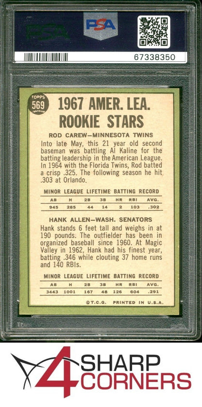 Topps 1967 Rod Carew Rookie Card #569 PSA 7 MLB